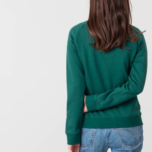 SWEATSHIRT ADIDAS TREFOIL CREWNECK in Collegiate Green Small - Picture 3 of 12